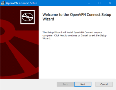 OpenVPN Connect Setup. Welcome to the OpenVPN Connect Setup Wizard.